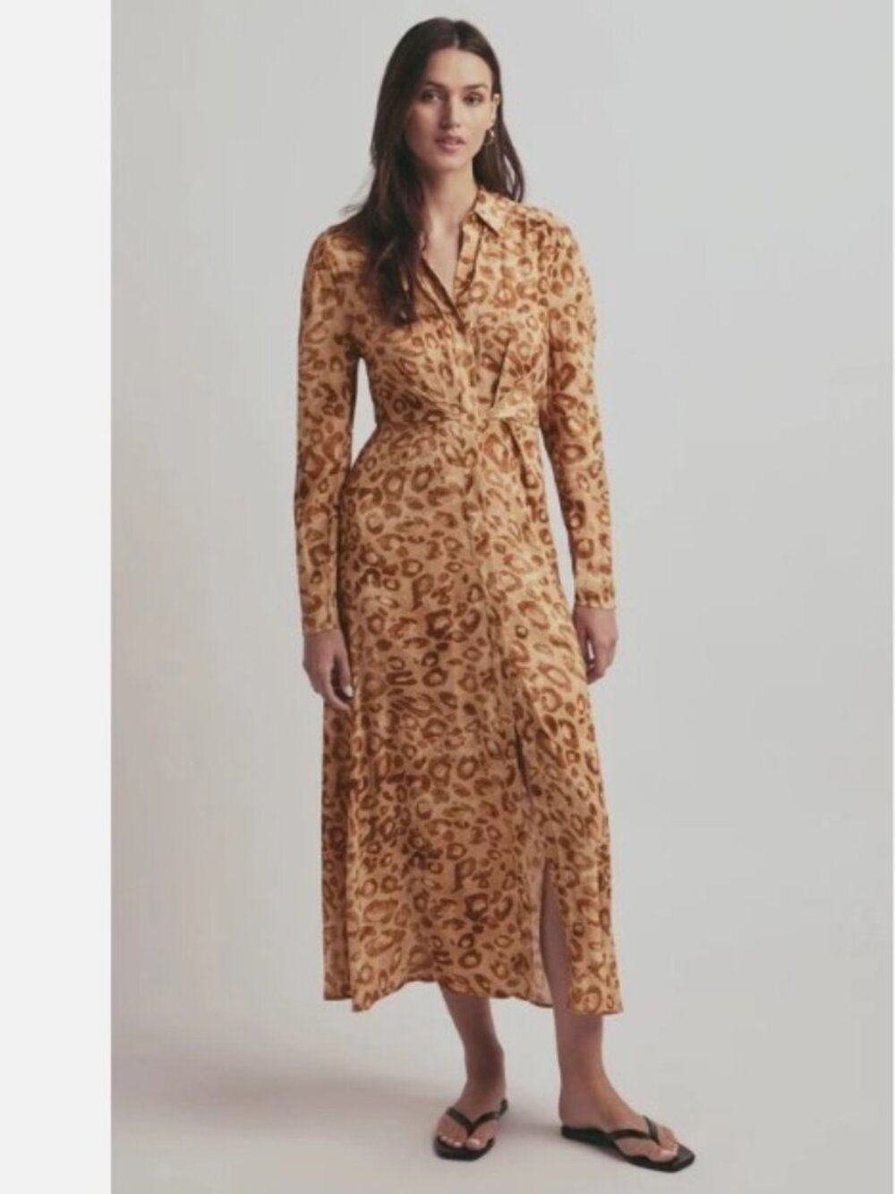 Favorite Daughter The Icon Dress Leopard Print Midi Size 0